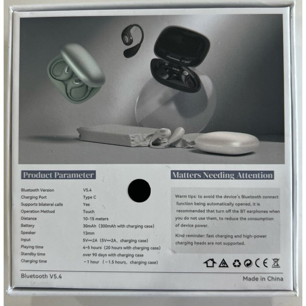 PAXA KC-03 wireless open-ear Bluetooth 5.4 headphones. - Picture 2 of 2